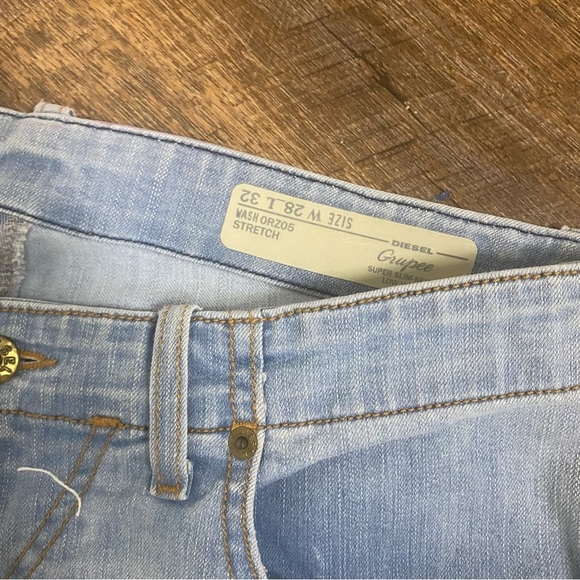 Diesel Industry Gruppe Super Slim-Skinny Low Waist Thin Light Wash Denim Jeans - Picture 9 of 14